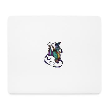 Ornementation turquoise violette - Tapis de souris (format paysage) - blanc - Devant