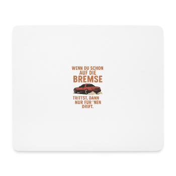 „Bremsen? Nur zum Driften.“ – Retro Car Design mit - Mousepad (Querformat) - Weiß - Vorne