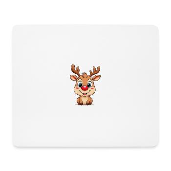 Rudolph Rentier Cartoon Weihnachtspullover - Mousepad (Querformat) - Weiß - Vorne