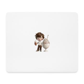 Garçon SOURIANT - MILKSHAKE - Tapis de souris (format paysage) - blanc - Devant