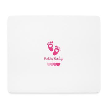 hello baby rosa - Mousepad (Querformat) - Weiß - Vorne