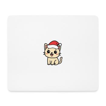 Cat Santa: Cute Christmas Cat - Mouse Pad (horizontal) - white - Front