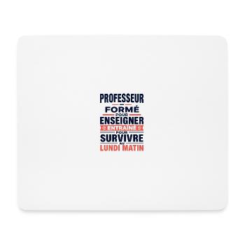 T-shirt professeur humour lundi matin  - Tapis de souris (format paysage) - blanc - Devant