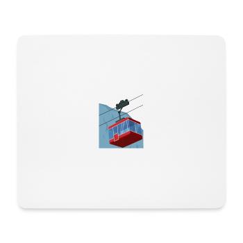 cable car red winter - Mouse Pad (horizontal) - white - Front