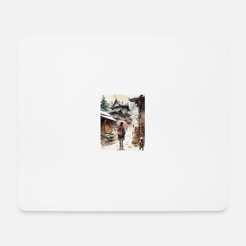 Asiatisches Pastell - Mousepad (Querformat) - Weiß