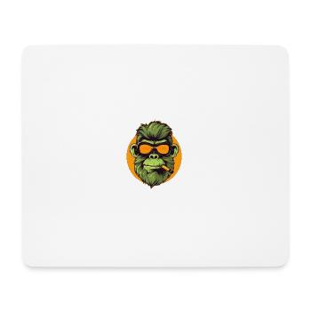 Cool Ape Smoking - Mousepad (Querformat) - Weiß - Vorne
