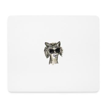 Alpaka, Lama, Zeichnung, sonnenbrille - Mousepad (Querformat) - Weiß - Vorne