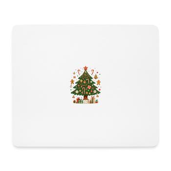 Kreativer Weihnachtsbaum - Mousepad (Querformat) - Weiß - Vorne