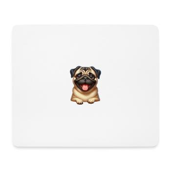Ein glücklicher Mops - Mousepad (Querformat) - Weiß - Vorne