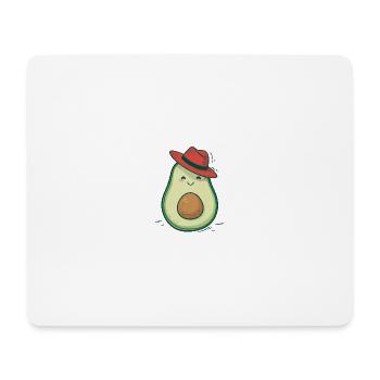 Happy avocado with hat - Mouse Pad (horizontal) - white - Front