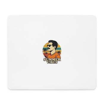 Sommer Vibes Retro Design - Mousepad (Querformat) - Weiß - Vorne