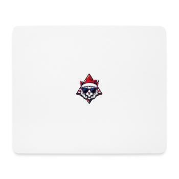 Katze Weihnachten Cool Kopf - Mousepad (Querformat) - Weiß - Vorne
