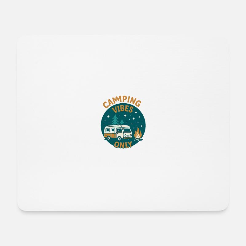 Camping Vibes Only - Freizeit Design - Mousepad (Querformat) - Weiß