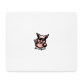 Cochon très mignon « devenez végétalien! » Paix - Tapis de souris (format paysage) - blanc - Devant