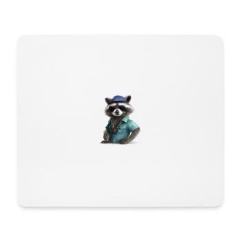 Cool Raccoon 2 - Tapis de souris (format paysage) - blanc - Devant