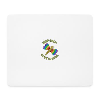 Keep Calm - Love is Love Rainbow Dragonfly - Mouse Pad (horizontal) - white - Front
