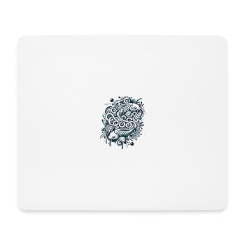 Ästhetischer Fisch mit Wassermustern - Mousepad (Querformat) - Weiß - Vorne