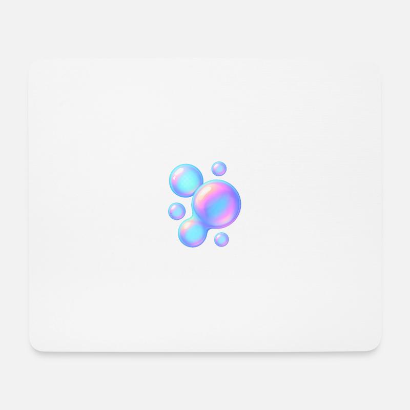 Color Bubbles – Stylische Seifenblasen in 3D-Optik - Mousepad (Querformat) - Weiß