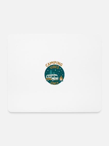Camping Vibes Only - Freizeit Design - Mousepad (Querformat) - Weiß