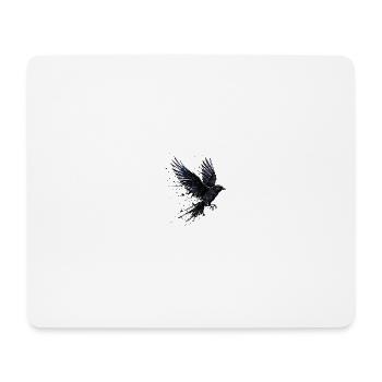 Crow Raven Paint Splash – Modern Watercolor - Mouse Pad (horizontal) - white - Front