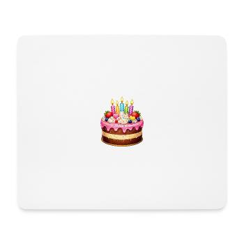 Geburtstagskuchen mit Kerzen - Mousepad (Querformat) - Weiß - Vorne