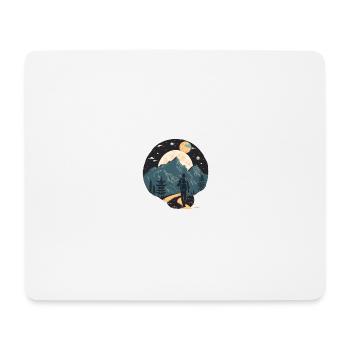 Nacht Wandreung in den Bergen. Outdoor Motiv - Mousepad (Querformat) - Weiß - Vorne
