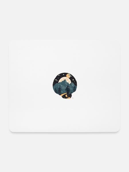 Night hike in the mountains. Outdoor motif - Mouse Pad (horizontal) - white