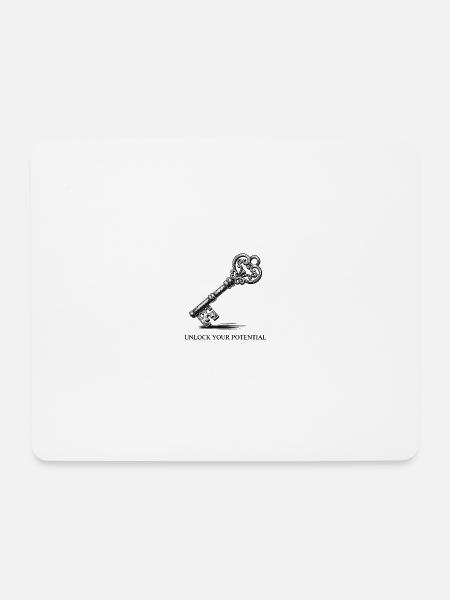 Key motif with squiggle design - Mouse Pad (horizontal) - white