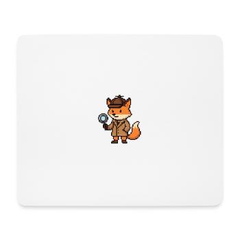 Pixel Detective Fuchs Design - Mousepad (Querformat) - Weiß - Vorne