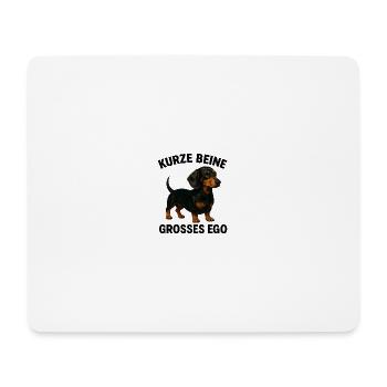 Kurze Beine, großer Ego-Dackel - Mousepad (Querformat) - Weiß - Vorne