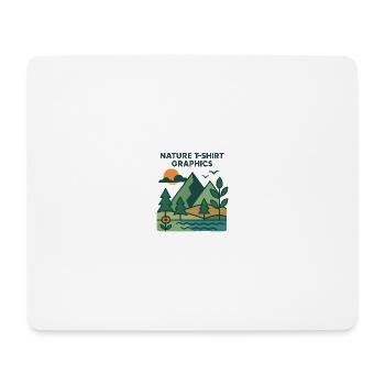 Berge, See und Sonnenuntergang - Mousepad (Querformat) - Weiß - Vorne