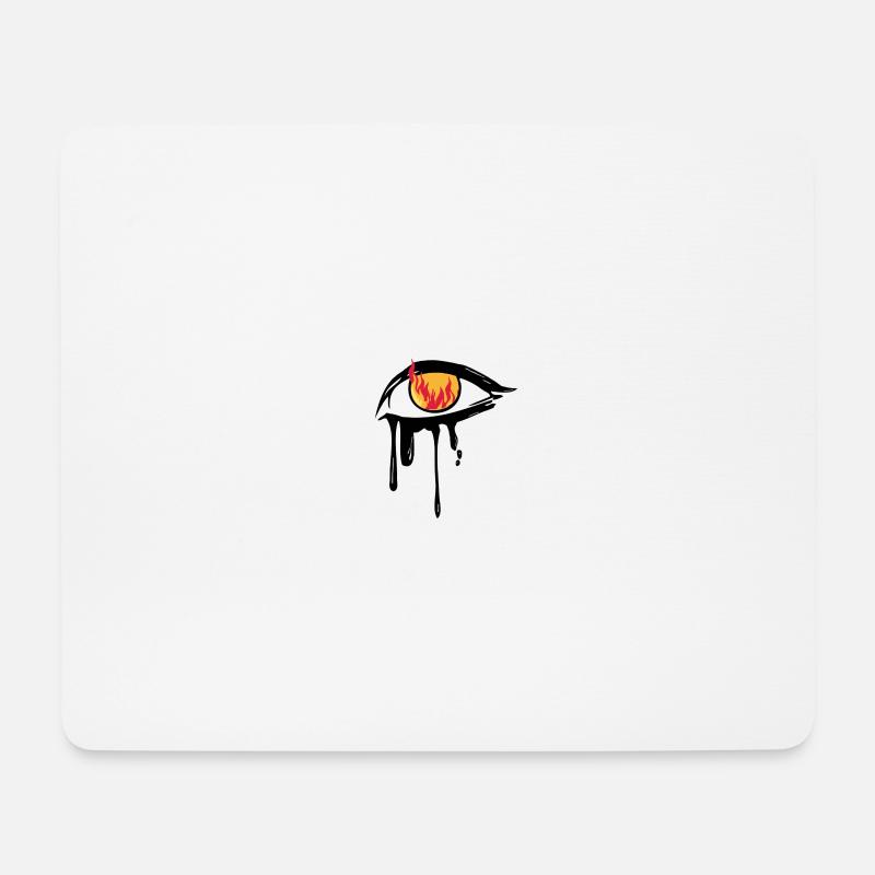 Brennendes Auge - Mousepad (Querformat) - Weiß