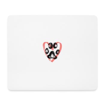 Paw print with heart, pink - Mouse Pad (horizontal) - white - Front