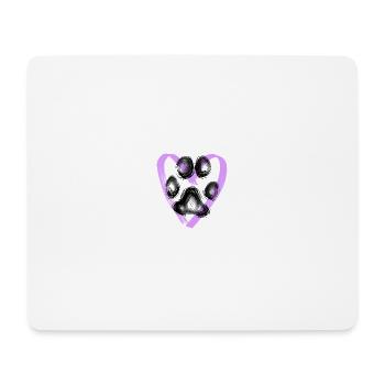 Paw print with heart, purple - Mouse Pad (horizontal) - white - Front