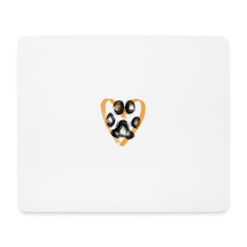 Paw print with heart, orange - Mouse Pad (horizontal) - white - Front