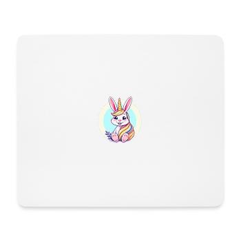 Einhornosterhase - Mousepad (Querformat) - Weiß - Vorne