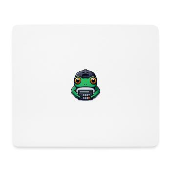 Grenouille avec calculatrice - Tapis de souris (format paysage) - blanc - Devant