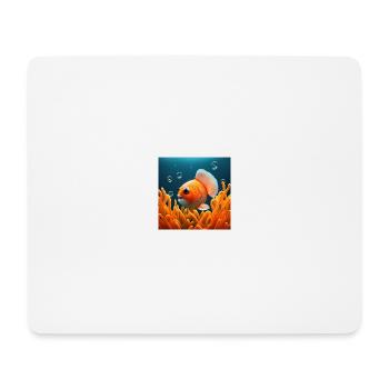 Süsser Clownfisch im Meer mit Korallen - Mousepad (Querformat) - Weiß - Vorne