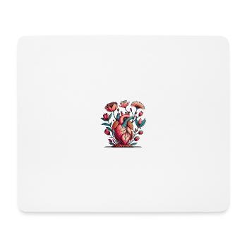 Blumenherz Anatomie Burst - Mousepad (Querformat) - Weiß - Vorne