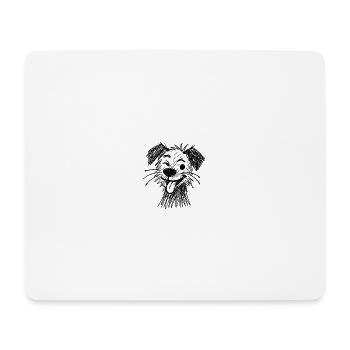 Skizze Hundeporträt lächelnd - Mousepad (Querformat) - Weiß - Vorne