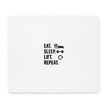 Eat Sleep Lift Repeat - Mouse Pad (horizontal) - white - Front