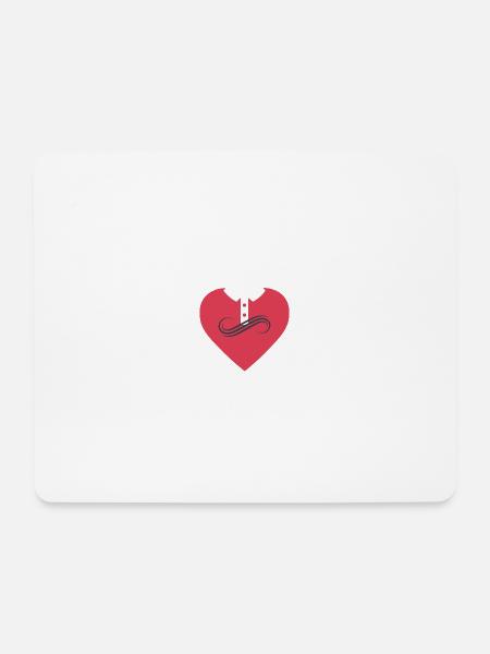 Herzik - Mousepad (Querformat) - Weiß