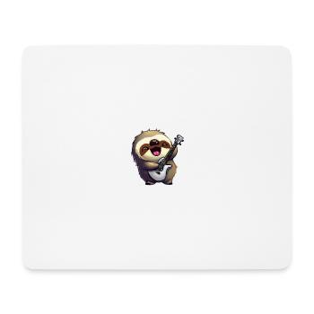 Sloth with guitar - Mouse Pad (horizontal) - white - Front