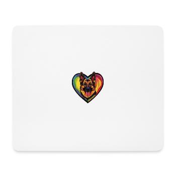 Schäferhund Hund Herz Love - Mousepad (Querformat) - Weiß - Vorne