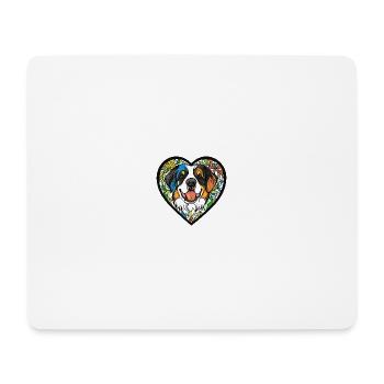 Saint Bernard Dog Heart Love - Mouse Pad (horizontal) - white - Front