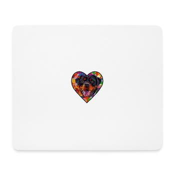 Rottweiler Hund Herz Love - Mousepad (Querformat) - Weiß - Vorne