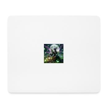 Gothic Elfe mit Laterne - Mousepad (Querformat) - Weiß - Vorne