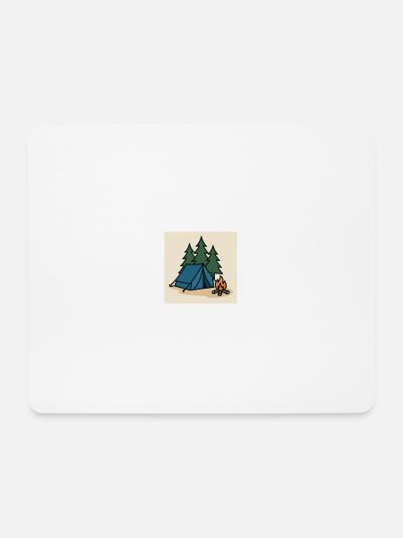 Camping Zelt Tannen - Mousepad (Querformat) - Weiß