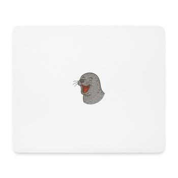 Seehund_der_Lacht - Mousepad (Querformat) - Weiß - Vorne
