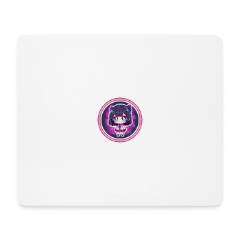Neon-Chibi in Cyberstadt - Mousepad (Querformat) - Weiß - Vorne